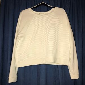 FOREVER21 White Ribbed Sweater